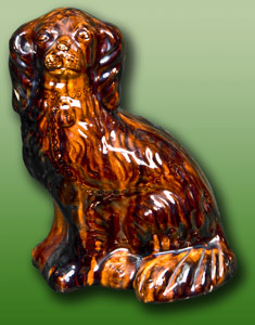 John Bell, Waynesboro, PA Redware Spaniel Dog
