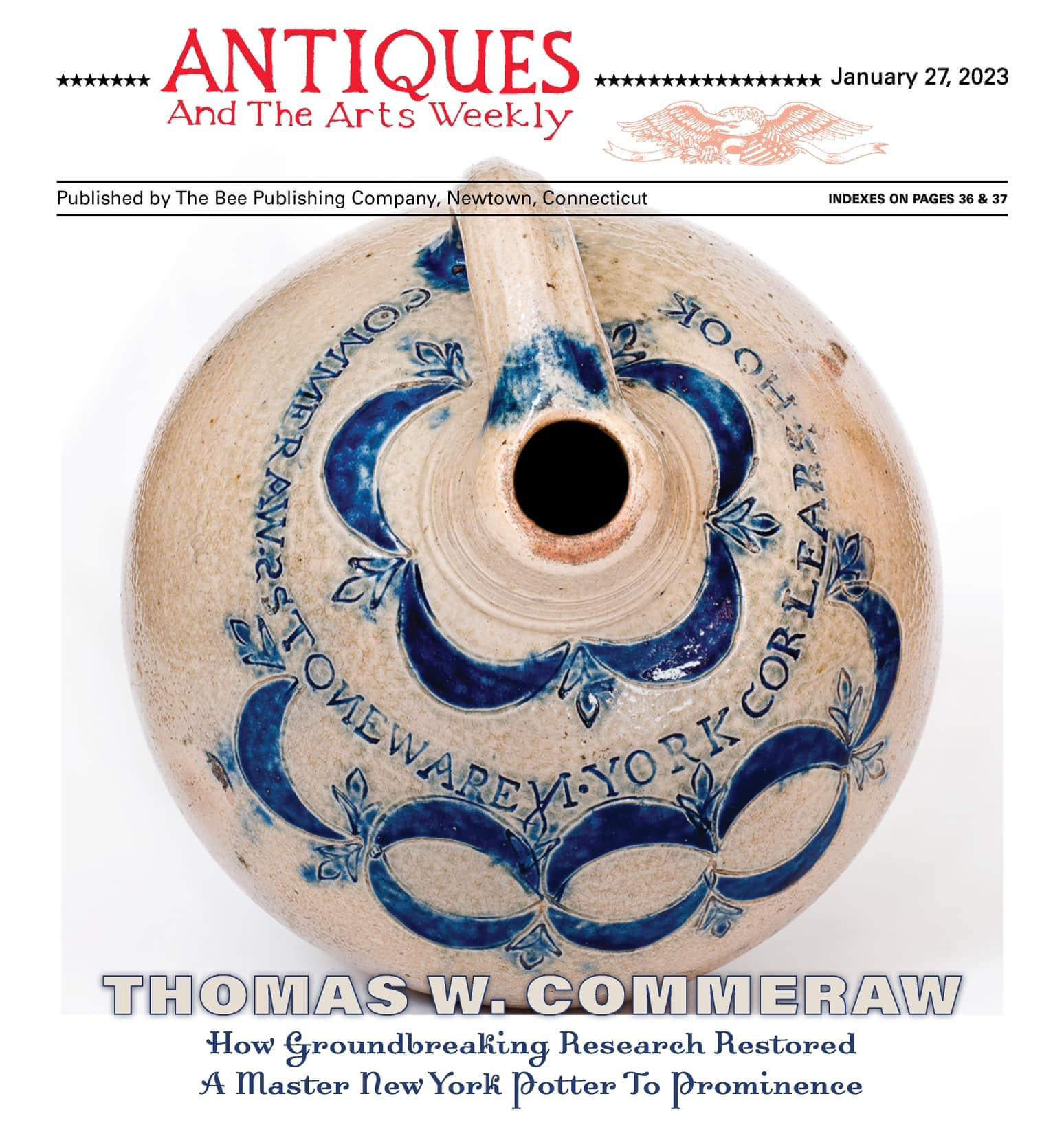 Commeraw cover story in Antiques & the Arts Weekly.