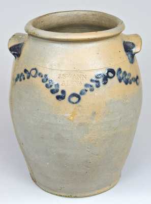 Alexandria Stoneware Jar, Stamped "J. SWANN / ALEXA."