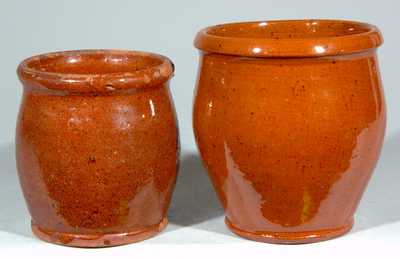 Two Redware Jars, American.