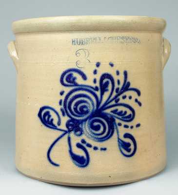 HUBBELL & CHESEBRO, / GEDDES, N.Y. Cobalt-Decorated Stoneware Crock