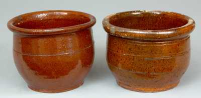 Two Glazed Redware Jars, Bowman, Boonsboro, MD.