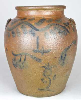 Cobalt-Decorated Stoneware Jar, Ohio origin.