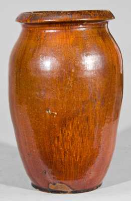Schermerhorn Redware Jar, Stamped ".J.P:S:"