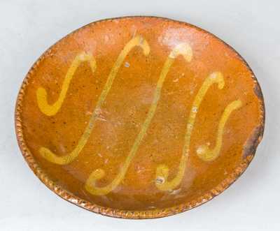 Slip-Decorated Redware Plate, probably PA origin.