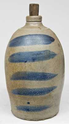 Cobalt Stripe-Decorated Stoneware Jug, Western PA origin.