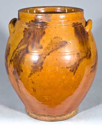 Glazed Redware Jar, probably New England origin.