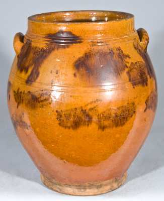 Glazed Redware Jar, probably New England origin.