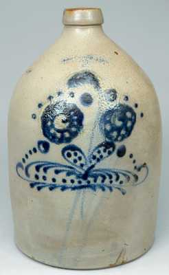 Cobalt-Decorated Stoneware Jug, Stamped 