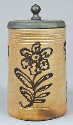 Large-Sized Cobalt-Decorated Stoneware Mug.