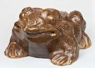 Large-Sized Redware Figure of a Toad, late 19th or early 20th century