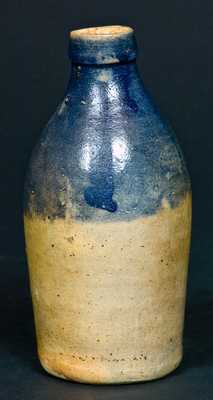 Cobalt-Dipped Stoneware Bottle