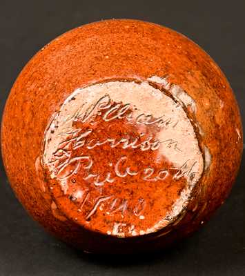 William Henry Harrison Commemorative Redware Bottle