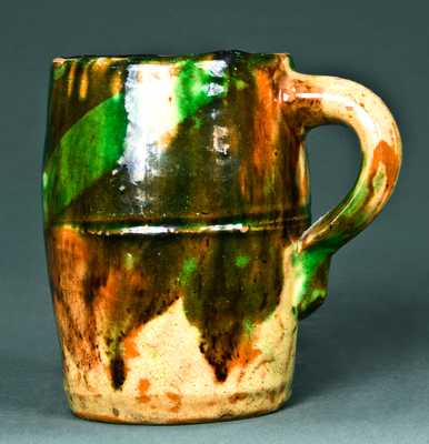 Multi-Glazed Redware Mug, Strasburg, VA