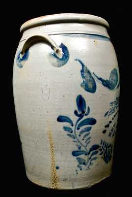 Large ENEIX / NEW GENEVA PA Stoneware Jar w/ Freehand Decoration