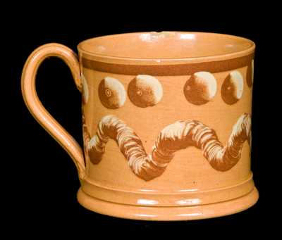 Mochaware Mug with Earthworm and Cats Eye Pattern
