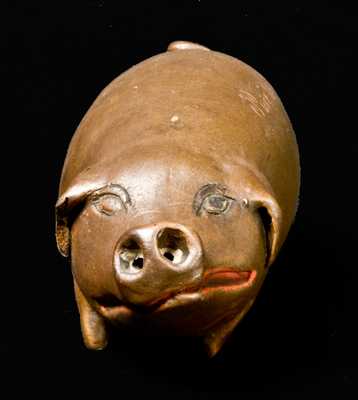 Stoneware Pig Flask Incised 