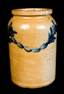 Baltimore Stoneware Jar w/ Floral and Chainlink Decoration