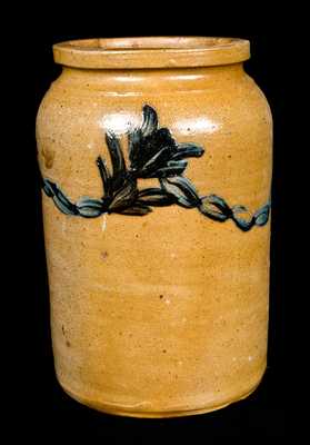 Baltimore Stoneware Jar w/ Floral and Chainlink Decoration