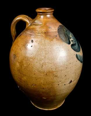 Early Ovoid Stoneware Jug with Incised Bird