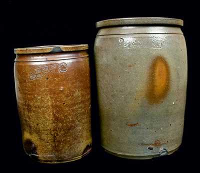 (2) GEO. W MILLER / STRASBURG, VA Stoneware Jars