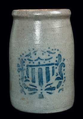 Western PA Stoneware Jar w/ Shield