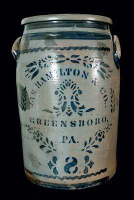 JAS. HAMILTON & CO., / GREENSBORO, / PA 8-Gallon Stoneware Crock