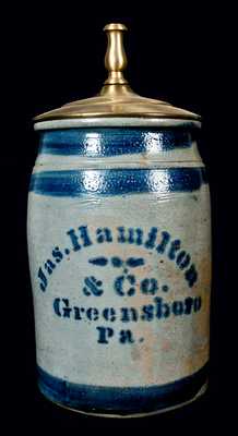 Jas. Hamilton / & Co. / Greensboro / Pa. Stoneware Jar