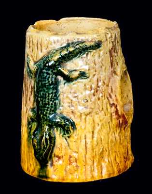 Pottery Aquarium Ornament w/ Alligator