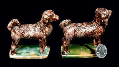 Pair of Standing Redware Dogs
