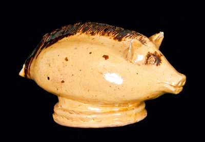 New Jersey Earthenware Razorback Hog Bank ("Made by / W.J. Smith / Bridgeton / NJ")