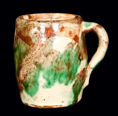 Shenandoah Pottery Mug, Multi-Glazed Redware