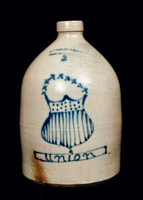 Fort Edward, NY "Union" Stoneware Jug, Civil War Era