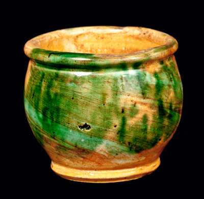 Small Strasburg, VA Multi-Glazed Redware Jar, Shenandoah Pottery