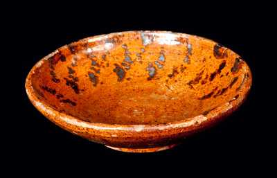 Small Glazed Redware Dish, probably Pennsylania