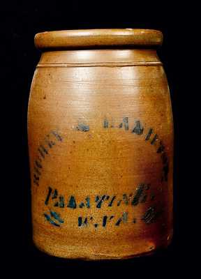 RICHEY & HAMILTON PALATINE, WV Stoneware Canning Jar