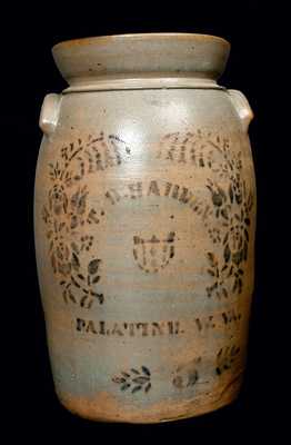 T. D. HARDEN / PALATINE, W. VA 5 Gal. Stoneware Churn