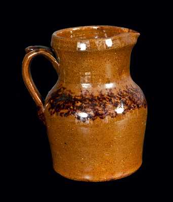 Redware Pitcher with Sponged Manganese at Shoulder