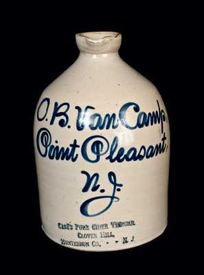 New Jersey Stoneware Script Syrup Jug w/ CASE