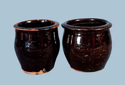 Lot of Two: C. LINK (Exeter, PA) Redware Jars