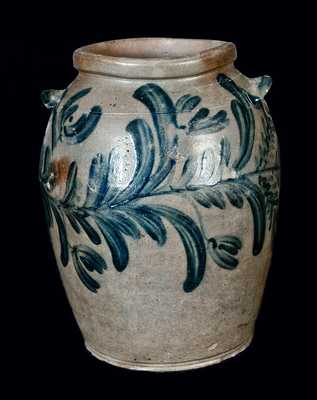 Baltimore Stoneware Jar with Tulip Decoration, circa 1825
