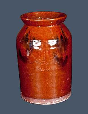 New England Redware Jar with Manganese Decoration