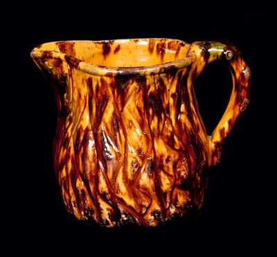 Molded Redware Pitcher, PA origin, mid to late 19th century