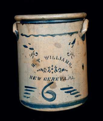 R. T. WILLIAMS / NEW GENEVA, PA Stoneware Crock