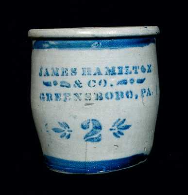JAMES HAMILTON / & CO / GREENSBORO, PA Stoneware Cream Jar