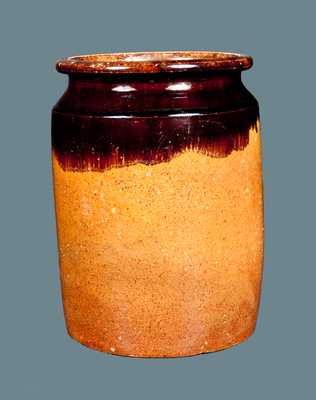 Lead-Glazed Redware Jar with Manganese Dip