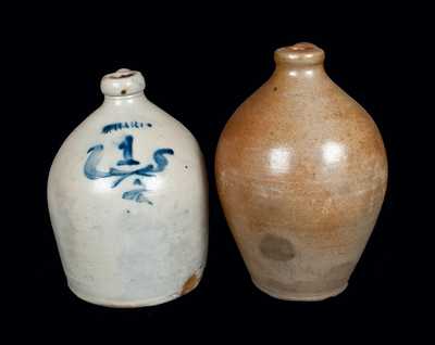 Lot of Two: Stoneware Jugs, Impressed S. HART and CHARLESTOWN