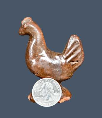 Molded Redware Chicken Figure, probably Pennsylvania