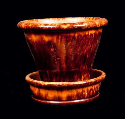 JOHN W. BELL / Waynesboro, Pa. Redware Pottery Flower Pot