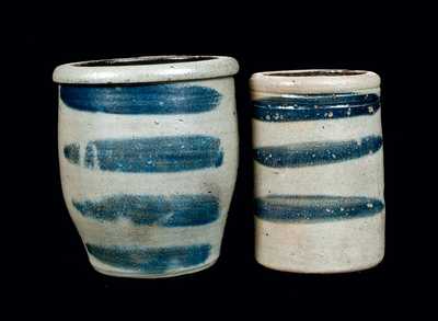 Lot of Two: Western PA Stoneware Stripe-Decorated Jars